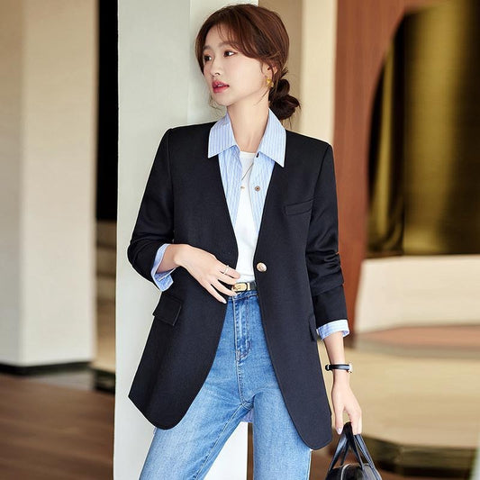 White blazer women's design sense niche 2025 new spring and autumn high-end fried street casual silhouette small suit