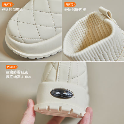 Fleece high-top snow boots women's popular winter new student ins tide Korean version warm casual cotton shoes MX7801