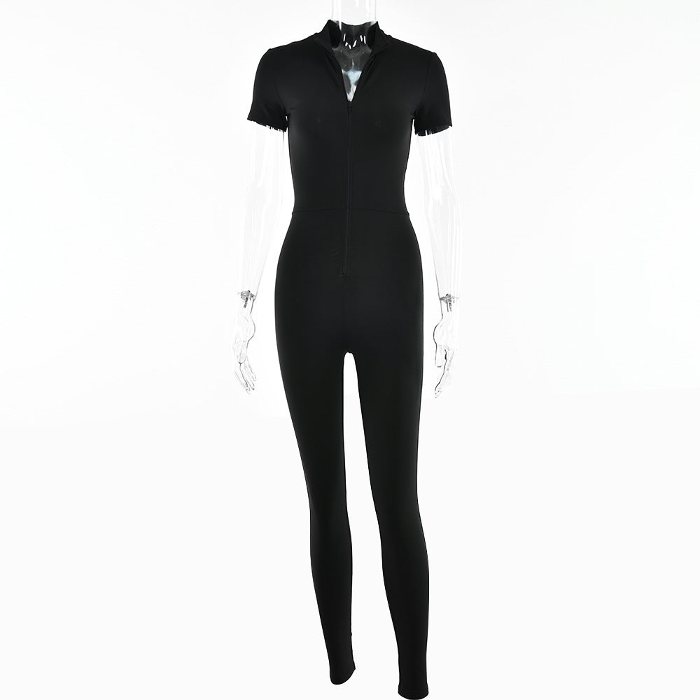 2025  ins fashionable and sexy tight Spice girl jumpsuit, autumn new hot-selling solid color leggings, various combinations