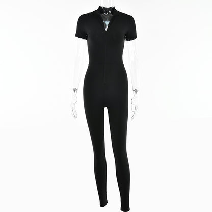 2025  ins fashionable and sexy tight Spice girl jumpsuit, autumn new hot-selling solid color leggings, various combinations