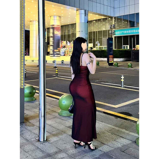 qgtao ballroom dress to impress Charming Magnetic Field New Slim-Fit Slimming Sling Sheath Split Dress Women