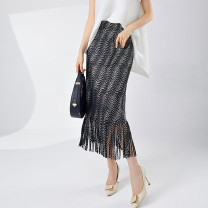 OEM customized explosive fringed skirt, high-end pleated bronzing hip skirt, live wholesale one piece, take samples and send them on behalf of others.