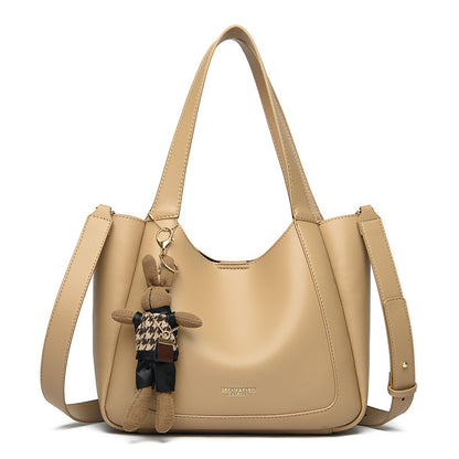 2025 Shoulder bag women's new high-end soft leather bag simple retro women's messenger bag large-capacity commuter tote bag