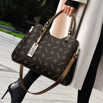 2025 Bag women's high-end handbag large-capacity textured tote bag retro middle-aged mother bag fashion temperament satchel