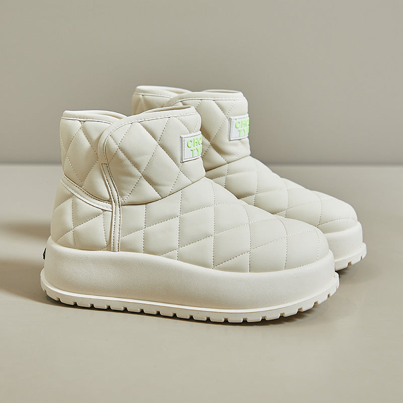 Fleece high-top snow boots women's popular winter new student ins Korean version of thermal casual shoes cotton shoes MX7807