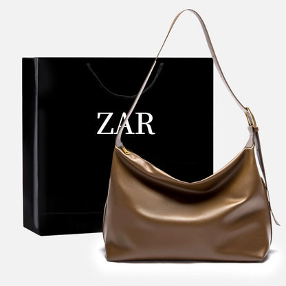 2025 Women's tote bag  Korean version of soft leather commuter casual tote underarm bag tide New retro single shoulder women's messenger bag