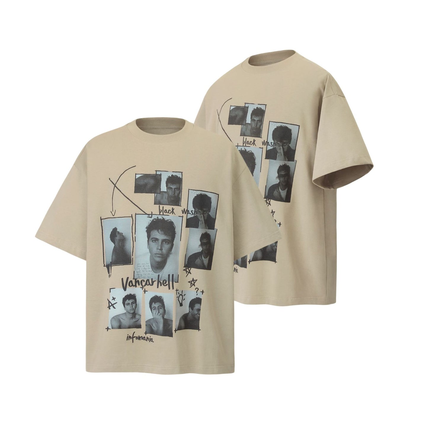 2025 8564 2025n Street 2025 Summer Character Pattern Design Men's Loose High Sense Neutral Short Sleeve T-Shirt