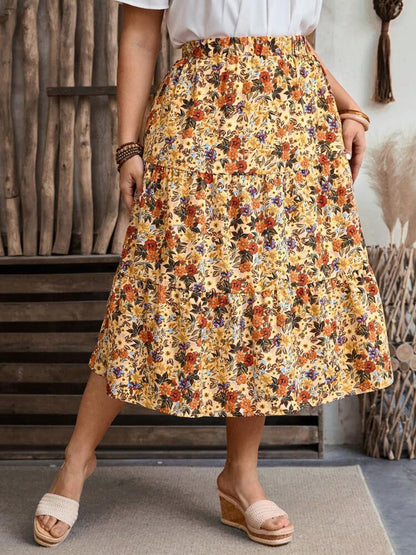 qgtao outfit inspo fall 2024 Spring and Summer Women's Clothing New Fashion Printed Floral High Waist plus Size Dress Women