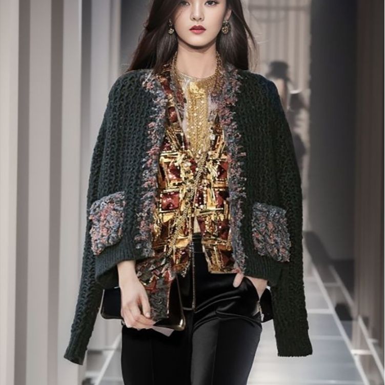 Loose lazy wind knitted cardigan jacket women's autumn  new burgundy Japanese soft waxy outerwear sweater