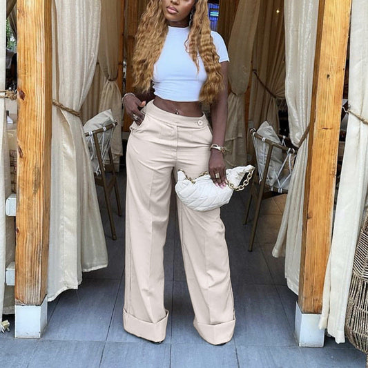 qgtao 2000s fashion Autumn New Casual Pants Women's Casual Wide-Leg Fashionable Elegant Trousers Women