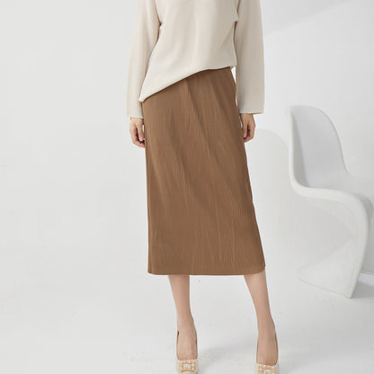 hip skirt skirt, high-end fashion elastic waist split fork loose temperament versatile one-step skirt