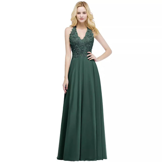2025supply  spring and summer new dress sexy backless dignified long evening dress