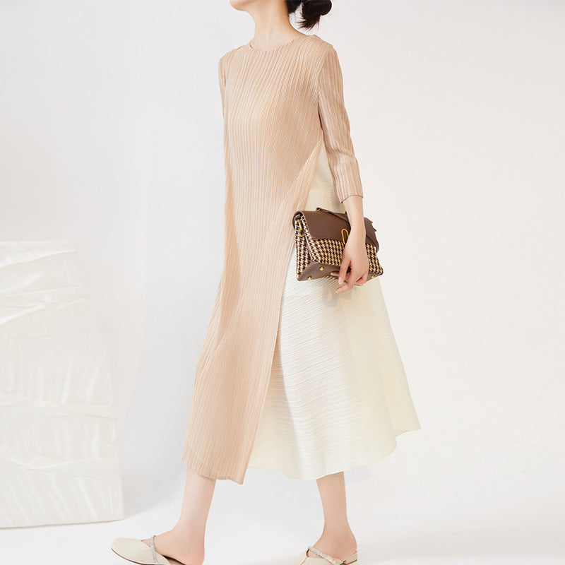 High quality pleated dress medium and long irregular long dress source super factory OEM custom skirt dress