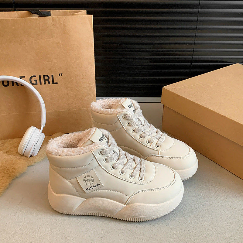 popular winter velvet little white shoes new Korean version ins female students thick baseplate shoes casual shoes warm XQ356-1