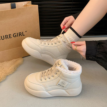 popular winter velvet little white shoes new Korean version ins female students thick baseplate shoes casual shoes warm XQ356-1