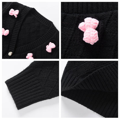 Chen Turin same V-neck knitted cardigan short fashion women's clothing  new autumn and winter diamond sweater jacket women