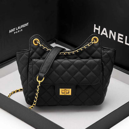 2025 Textured fashion women's bag  new small fragrant wind rhombus chain shoulder messenger bag women's versatile casual lock flow