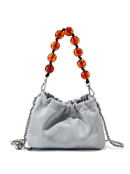 2025 New Chinese style cloud bag popular new versatile trend portable women's bag leather pleated dumpling bag messenger bag