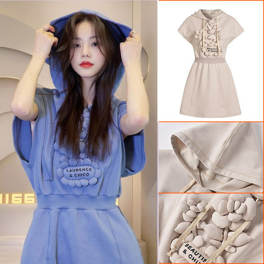 autumn new three-dimensional cloud flower thin design dress niche explosion loose long skirt