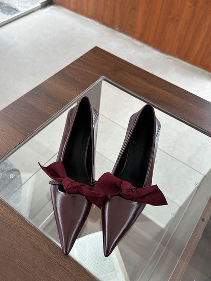 2025  pointed high heels small heels single shoes women's popular spring and autumn new Mary Jane women's shoes temperament fine heel work shoes