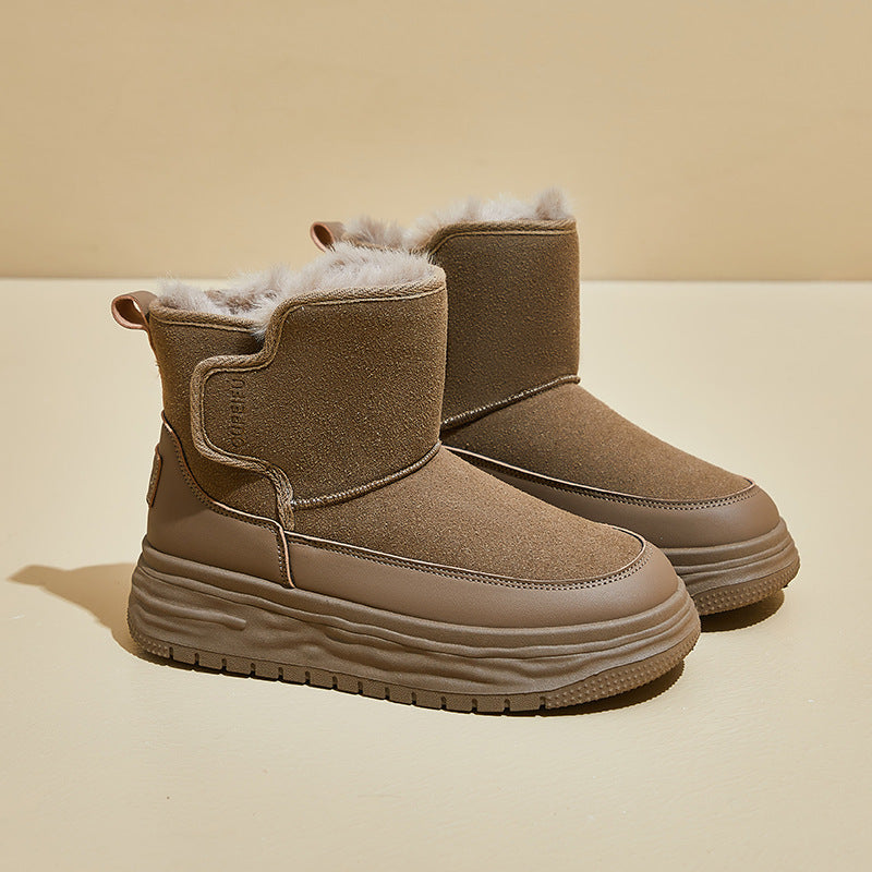 Fleece high-top snow boots for women's popular winter new student ins Korean version of thermal casual shoes cotton shoes XFH569