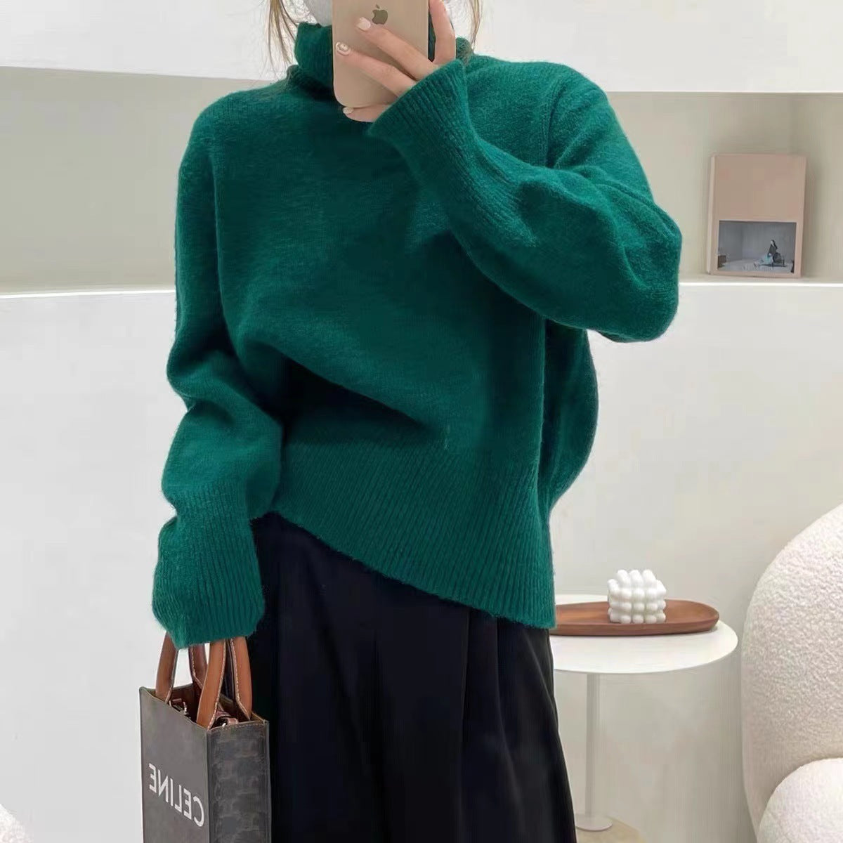 qgtao 2000s fashion 2024 Winter New Korean Style Lazy Style Elegant Knitwear Fashionable Western Style Turtleneck Women's Pullover Sweater