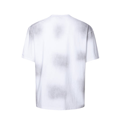2025 27140 2025n Street 2025 Summer Neutral Spray High Sense Small Neck Design Men's Loose Short Sleeve T-Shirt