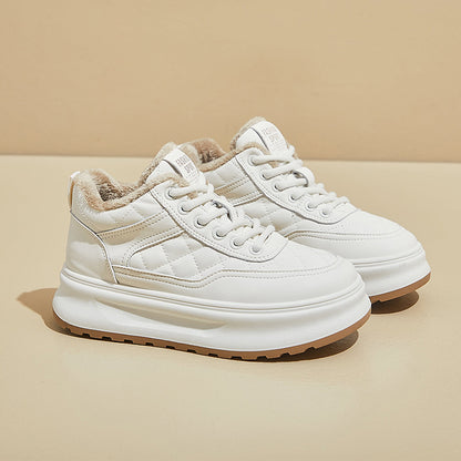 popular winter velvet little white shoes new Korean version ins female student sports board shoes casual height increase and warmth XY628