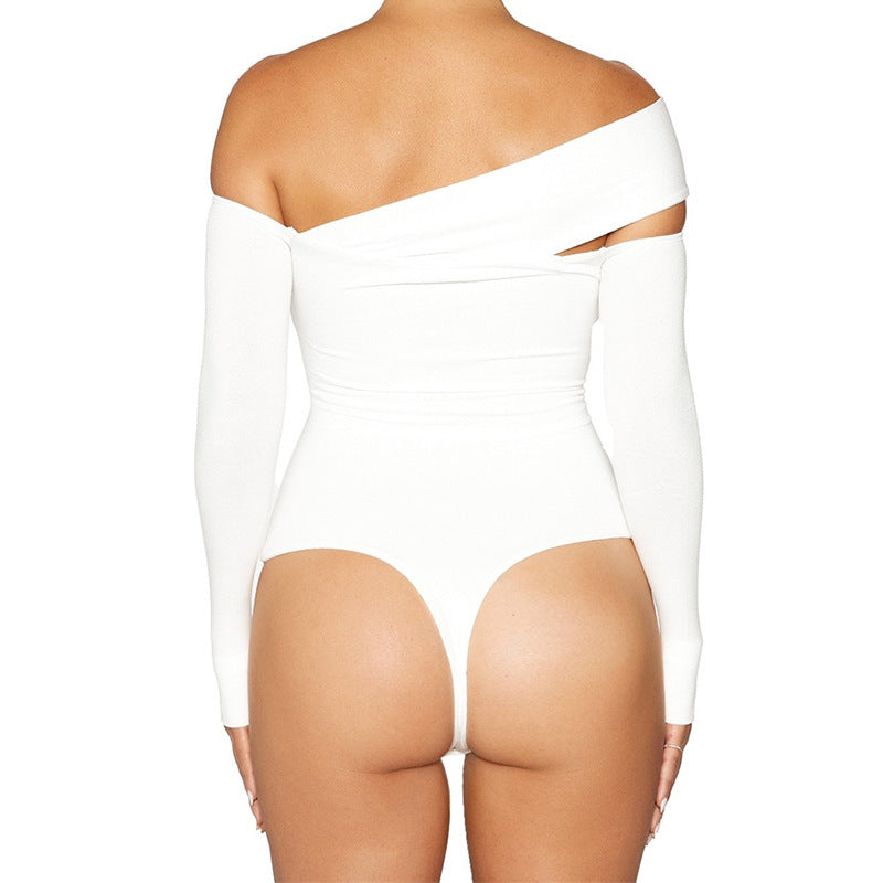 2025  ins niche design style onesie fashionable sexy babes hollow long-sleeved onesie autumn women's clothing