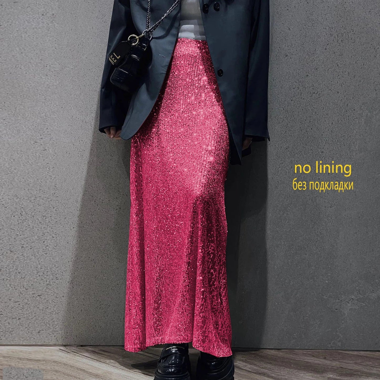 Sequin Female Sexy Maxi Skirt Summer Fashion Glitter High Waist Loose Elegant Club Long Skirt Sparkle Women Long Skirt New