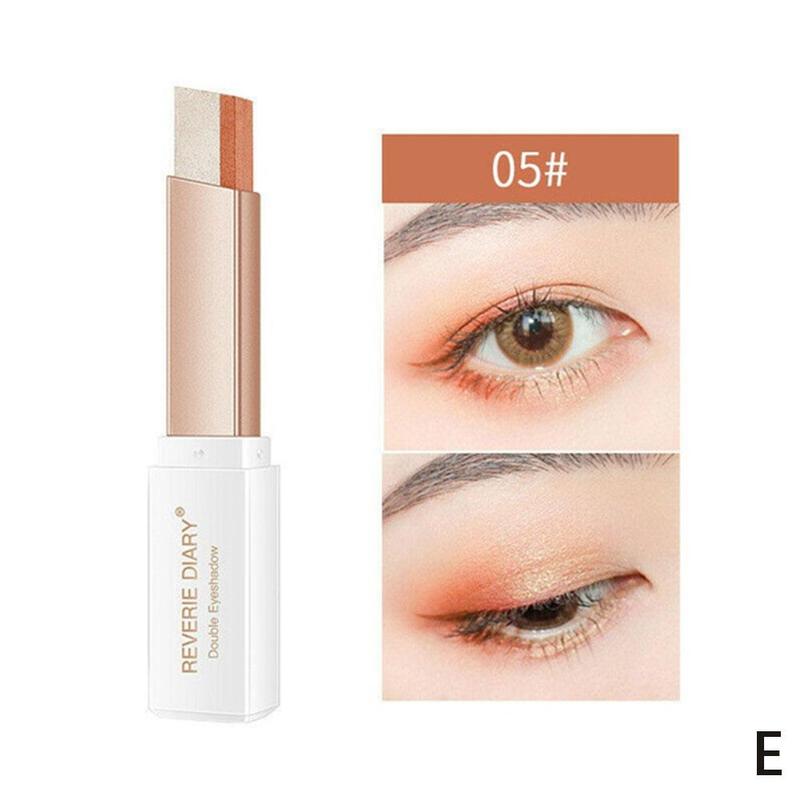 1Pcs Professional 2 In 1 Double Color Gradient Velvet Eye Shadow Stick Lazy Makeup Waterproof Lasting Shimmer Metallic Eyeshadow