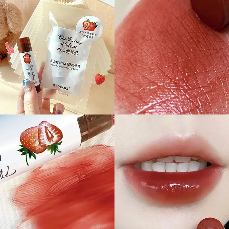 qgtao Colored Moisturizing Lip Balm Set Makeup Jelly Nude Rose Black Tea Lipstick Almond Coffee Lip Tint Primer Colorless Lips Care