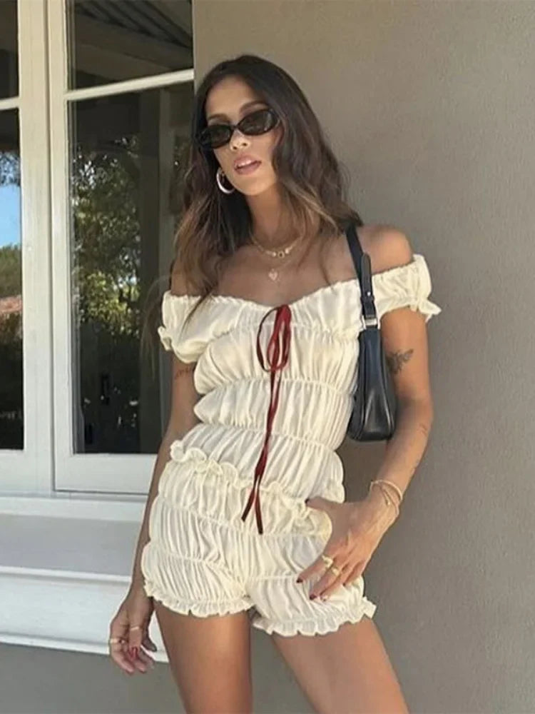 qgtao Solid Halter Long Skirt Suit For Women Fashion Backless Sling Top Lace Up Fold Skirts Set 2024 Spring Summer Female 2 Piece Set