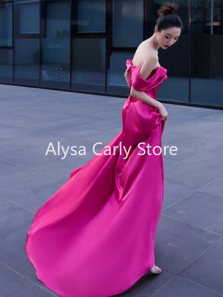 qgtao Wedding Elegant Party Dresses for Women 2023 Autumn Casual Evening Korean Style Midi Dress Female Slash Neck Vintage Dresses New