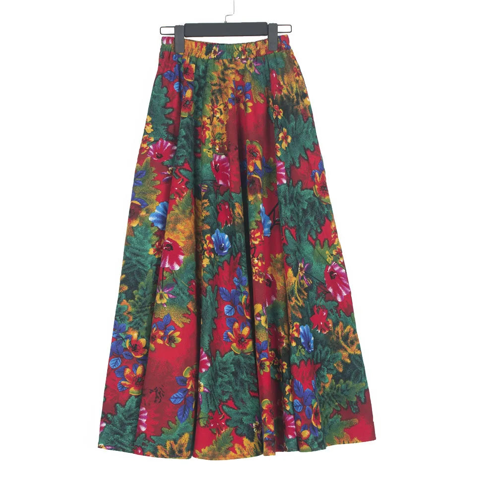 Summer Ethnic Style Cotton Linen Bohemian Streetwear Y2k Skirt Fashion Clothes Long Skirts Women Clothing Casual Vintage Elegant