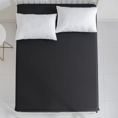 Yeknu Summer Luxury Solid Color Summer Fitted Sheet Set Mattress Cover Pillowcase Flat Bedding Queen King Size for Home Decor