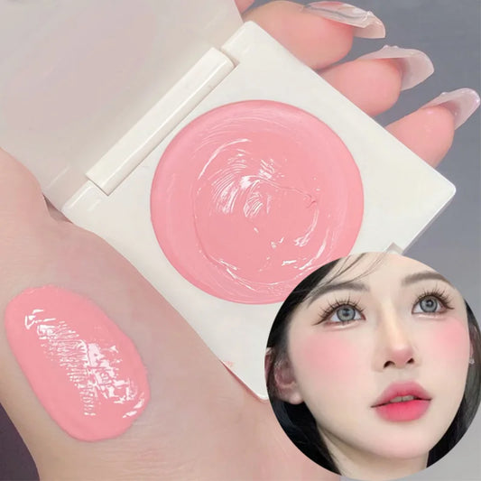 qgtao Monochrome Blush Purple Pink Cheek Tint Cream Natural Lasting Matte Brighten Face Makeup Rouge Contour Shadow Palette Cosmetics