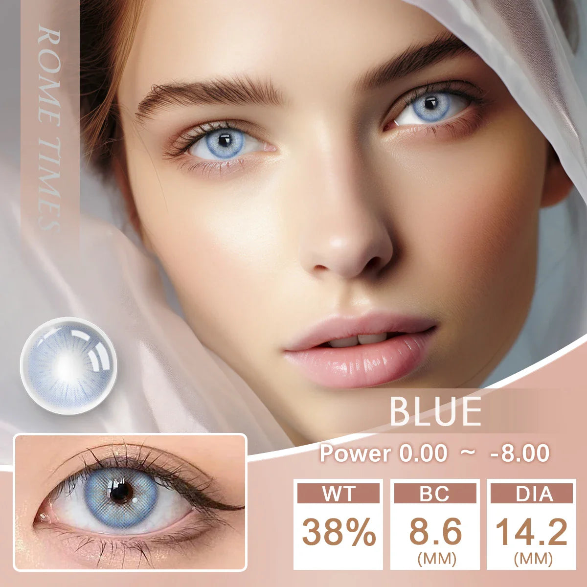 qgtao Hot Sale Natural Colored Contact Lenses Half Year Color Contact Lenses Multicolored Colored Contact Lens Blue Eye Lens