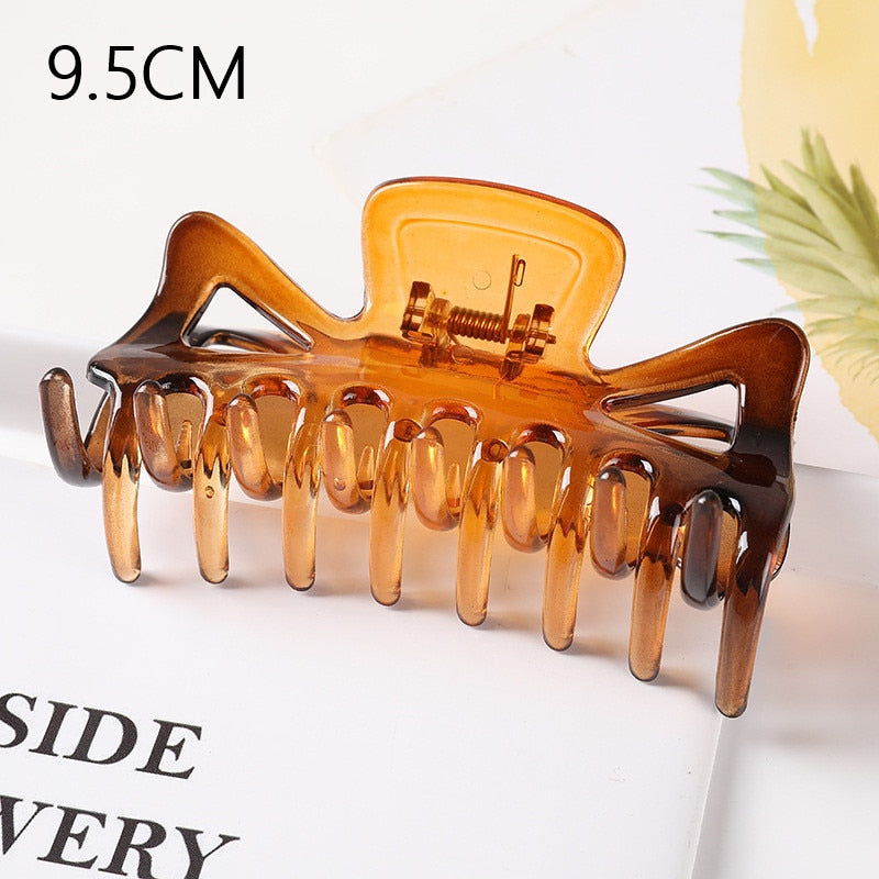 1PC Korean Solid Large Hair Claw Elegant Acrylic Hairpins Barrette Crab Hair Clips for Women Girls Headwear Hair Accessories