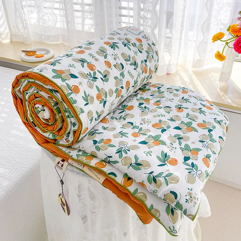 Yeknu Quilt Double Layer Yarn Soybean Fiber Mother And Baby Grade Soft Glutinous Summer Cool Quilt Comfortable Breathable Home Textile