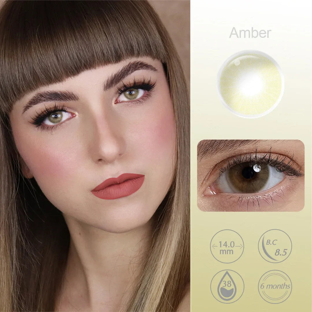 qgtao （0~-6.00）Natural Colored Contact Lenses with Prescription Myopia Lenses with Degree Brown Lenses Gray Pupils