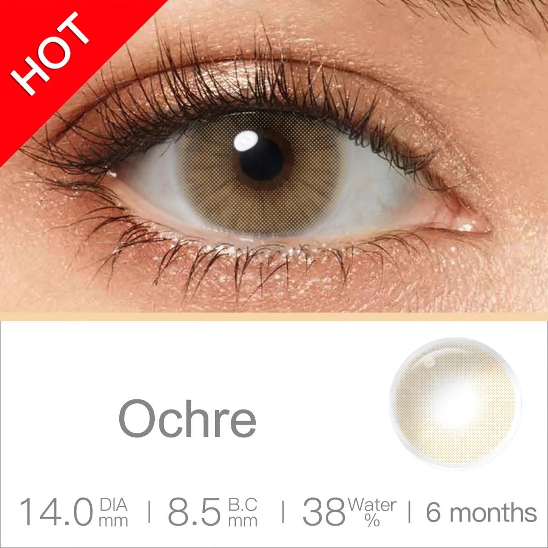 qgtao （0~-6.00）Natural Colored Contact Lenses with Prescription Myopia Lenses with Degree Brown Lenses Gray Pupils