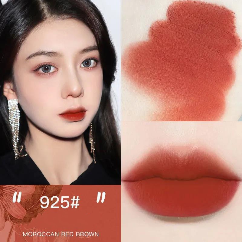 qgtao  4 Colors Velvet Matte Lip Gloss Waterproof Not Fading Red Liquid Lipsticks Non-stick Cup Pigment Lip Tint Women Makeup Cosmetic