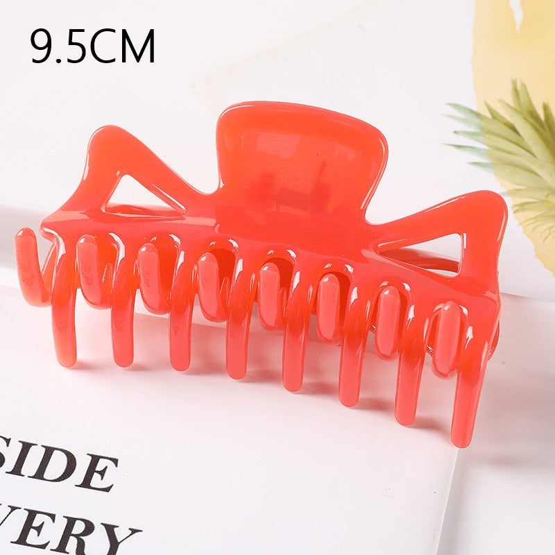 1PC Korean Solid Large Hair Claw Elegant Acrylic Hairpins Barrette Crab Hair Clips for Women Girls Headwear Hair Accessories