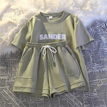 qgtao Fashion Women's Set Short Sleeve Sweatshirt and Shorts Suit 2024 Active Two 2 Piece Set Outfits Tracksuit