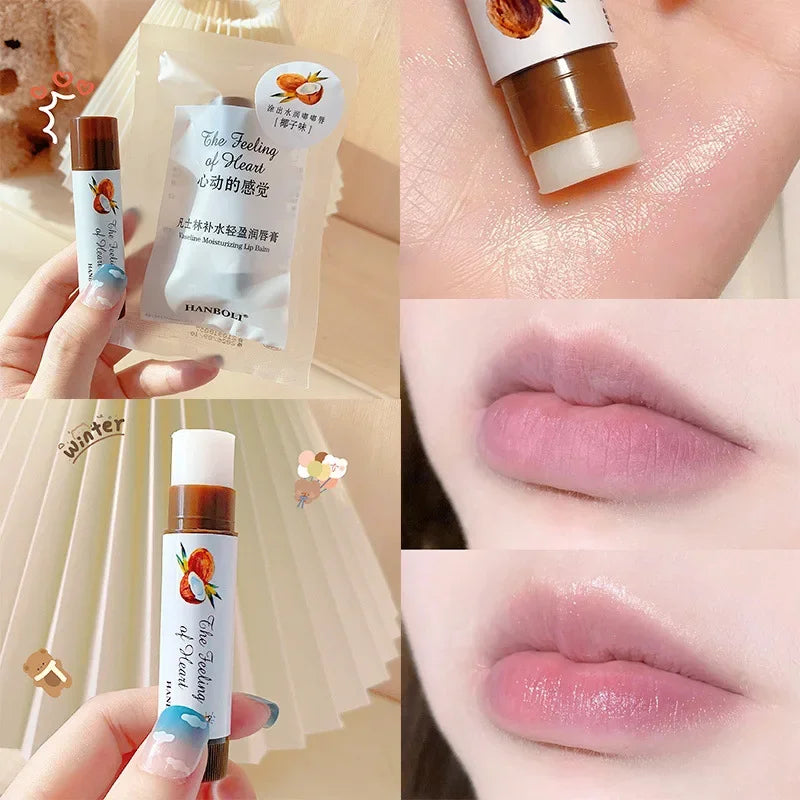 qgtao Colored Moisturizing Lip Balm Set Makeup Jelly Nude Rose Black Tea Lipstick Almond Coffee Lip Tint Primer Colorless Lips Care