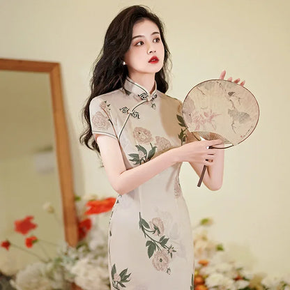 Cheongsam Qipao Fashion Clothes Casual Elegant Ethnic Style Vintage Dress for Women Streetwear Women Clothing Party Chinese