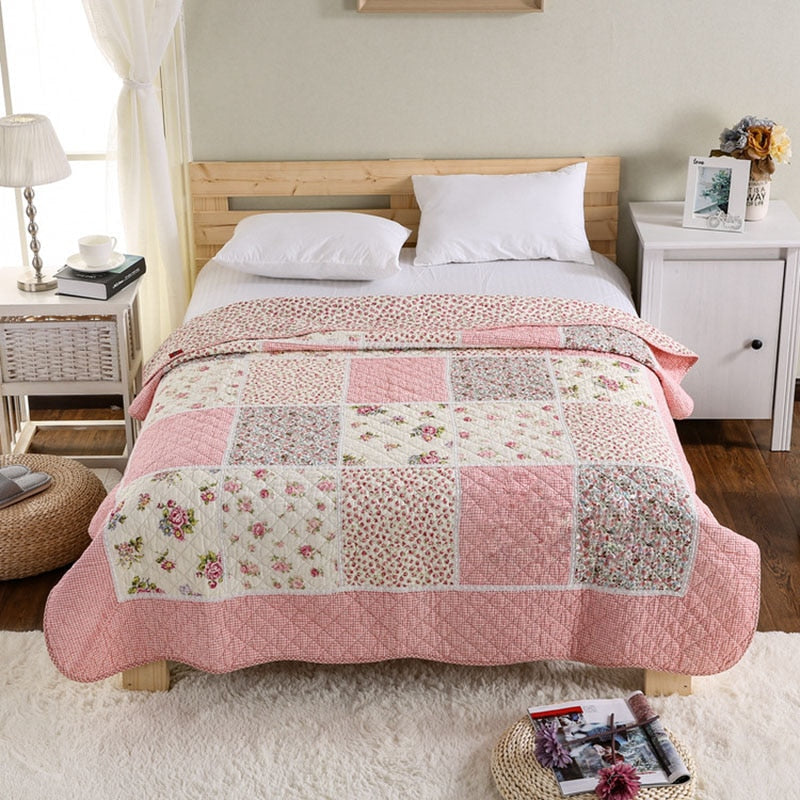 Yeknu Patchwork Cotton Bed Quilt 1PC Bedspread on the Bed CHAUSUB Coverlet for Summer Twin 150*200 Sofa Cover Floral Quilted Blanket