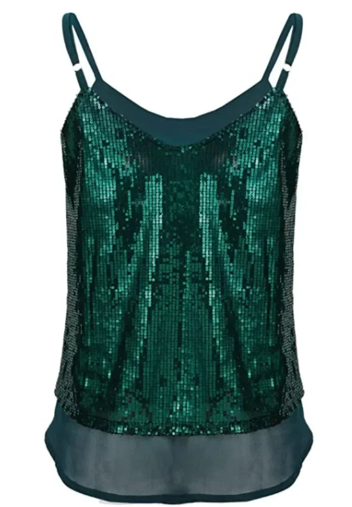 Sexy Tops Vintage Summer Tank Top Women Casual Camis Sequin Ladies Tee Streetwear Blusas Fashion y2k Club Shirt Woman Clothes