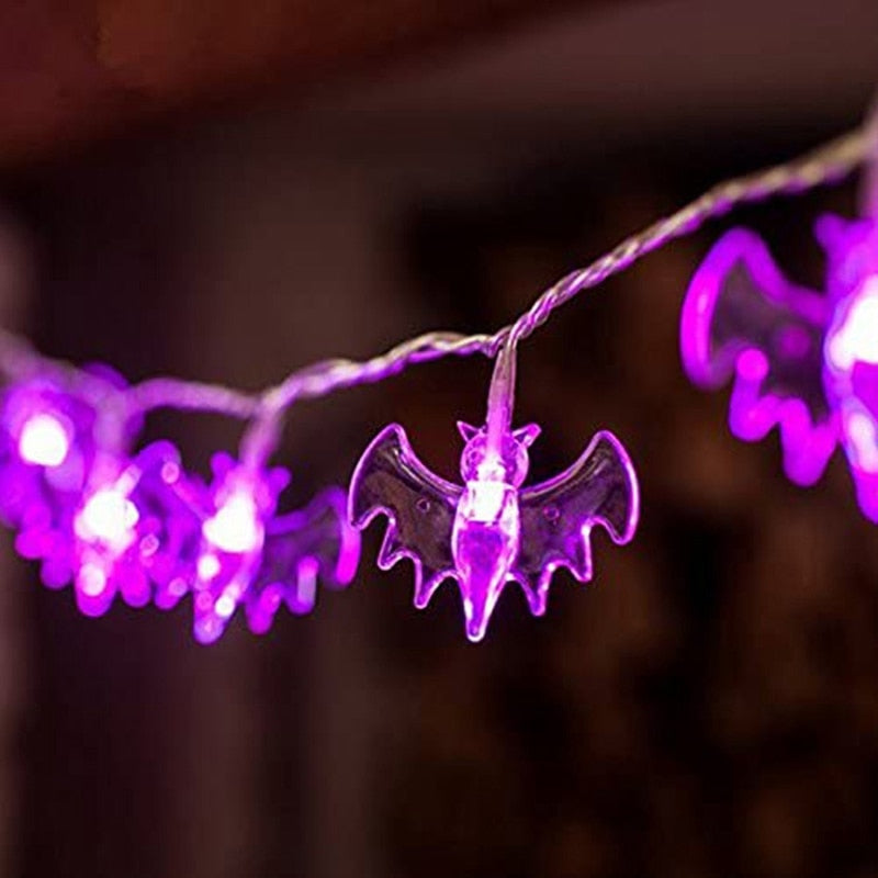 1.5M 10LED Halloween Led Light Pumpkin Bat Ghost String Lamp Hanging Ornament Happy Halloween Party Horror Decoration For Home